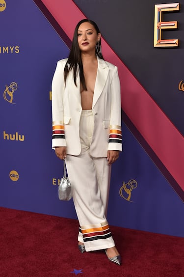 Tazbah Chavez durante la alfombra roja de los premios Emmys 2024 celebrados en el teatro Peacock de Los Ángeles.