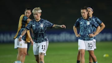 Jugadoras de Argentina en un partido de la Copa América.