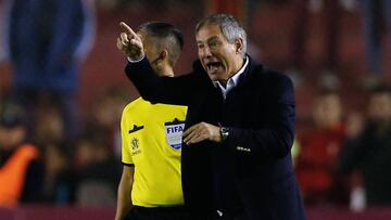 AME7119. BUENOS AIRES (ARGENTINA), 28/05/2019.- El entrenador de Independiente, Ariel Holan, da instrucciones martes, durante el partido de vuelta por la segunda fase de la Copa Sudamericana entre el Independiente de Avellaneda de Argentina y las &Aacute;guilas Doradas Rionegro de Colombia, en el estadio Libertadores de Am&eacute;rica, en Buenos Aires (Argentina). EFE/ Juan Ignacio Roncoroni