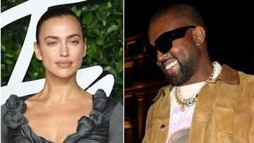 Collage de Kanye West e Irina Shayk.