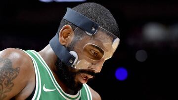 Nov 22, 2017; Miami, FL, USA; Boston Celtics guard Kyrie Irving (11) reacts during the second half against the Miami Heat at American Airlines Arena. Mandatory Credit: Steve Mitchell-USA TODAY Sports
