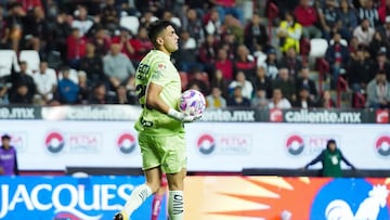 Santiago Mele of Monterrey during the 12th round match between Tijuana and Monterrey as part of the Liga BBVA MX, Torneo Apertura 2025 at Caliente Stadium, on October 05, 2025 in Tijuana, Baja California, Mexico.