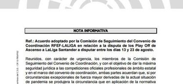Así es el protocolo de LaLiga para los playoff de ascenso a Primera