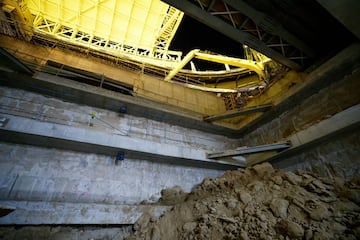 Las obras en las entrañas del estadio. 