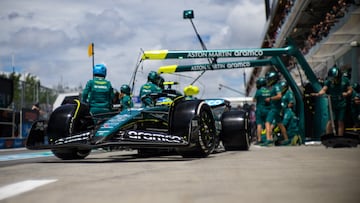 Fernando Alonso, con el Aston Martin en Canadá.