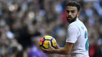 Mayoral, durante el Real Madrid-Deportivo.