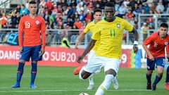 El jugador del Real Madrid, Vinicius Junior, con la selecci&oacute;n de Brasil.