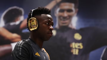 Vinicius, antes del partido contra el City del pasado año en Champions.