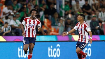 Partido entre Atlético Nacional y Junior de Barranquilla en el marco de la jornada 12 de la Liga BetPlay 2023-I en el estadio Atanasio Girardot.