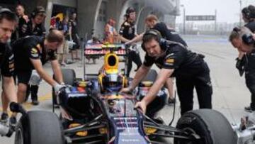 Mark Webber, con su Red Bull.