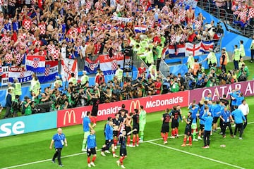 Los jugadores croatas celebraron la clasificación para la final del Mundial.
