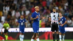UDINE, ITALY - JULY 29: Kenedy of Chelsea reacts at full time during the pre-season friendly between Chelsea and Udinese Calcio at Dacia Arena on July 29, 2022 in Udine, Italy.  (Photo by Darren Walsh/Chelsea FC via Getty Images)