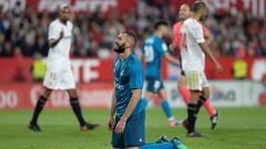 Benzema se lamenta, el pasado mes de mayo. 