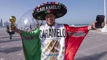 Caramelo, el aficionado del Tri que asistirá al sorteo.