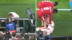 Captan el momento en el que Noa Lang se secciona el dedo con la valla publicitaria: escalofriante