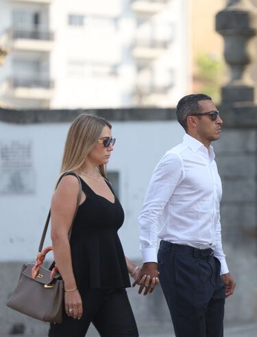 Thiago Alcántara el día de la ceremonia fúnebre del futbolista portugués del Liverpool Diogo Jota y su hermano André Silva.