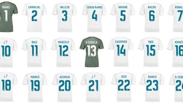 Los dorsales del Real Madrid.