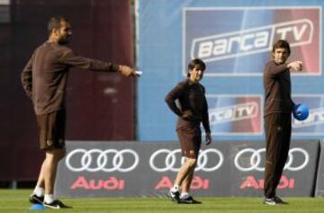 Tito y Guardiola durante un entrenamiento del 2009.