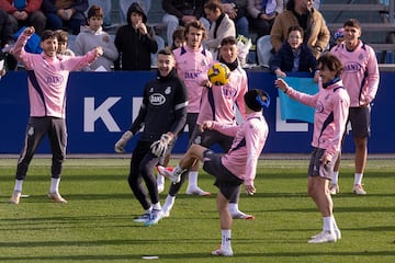 Parte de la plantilla, en el entrenamiento a puerta abierta del pasado sábado.