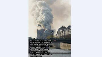 Borja Iglesias vio de cerca el incendio de Notre Dame