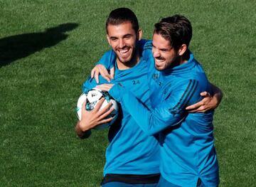 Isco and Dani Ceballos in today's training session in Valdebebas