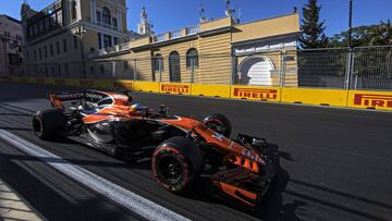 VXH46. Baku (Azerbaijan), 24/06/2017.- Spanish Formula One driver Fernando Alonso of McLaren-Honda in action during the qualifying session of the Formula One Grand Prix of Azerbaijan at the Baku City Circuit, in Baku, Azerbaijan 24 June 2017. The 2017 Formula One Grand Prix of Azerbaijan will take place on 25 June. (Azerbaiyán, Fórmula Uno) EFE/EPA/VALDRIN XHEMAJ