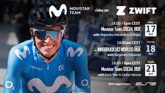 Programaci&oacute;n del Movistar Team en la plataforma Zwift.