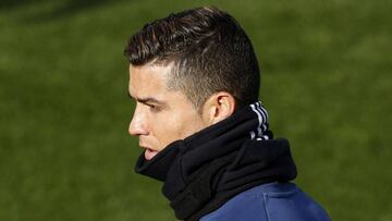Cristiano Ronaldo durante el entrenamiento.