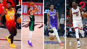 Donovan Mitchell, Jayson Tatum, De'Aron Fox y Bam Adebayo, de izquierda a derecha. Los tres primeros han firmado ya sus contratos máximos con sus respectivas franquicias, mientras que el último podría hacer lo mismo