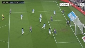 Gol ilegal de Barcelona: el balón salió antes del centro de Digne