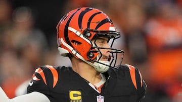 CINCINNATI, OHIO - DECEMBER 28: Joe Burrow #9 of the Cincinnati Bengals throws a pass during the first quarter against the Denver Broncos at Paycor Stadium on December 28, 2024 in Cincinnati, Ohio. Dylan Buell/Getty Images/AFP (Photo by Dylan Buell / GETTY IMAGES NORTH AMERICA / Getty Images via AFP)