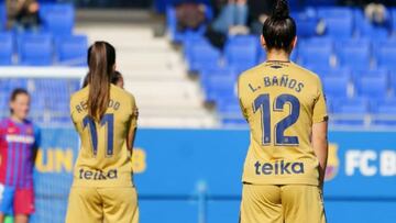 Protesta de las jugadoras de la Real y el Levante tras la sanción de tres puntos de la RFEF