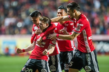 Action photo during the match Tijuana vs America, Corresponding of the knockout stages of the Copa MX CORONA of the Clausura 2017 Tournament, in the Caliente Stadium

Foto de accion durante el partido Tijuana vs America, Correspondiente al partido de los Octavos de Final de la Copa CORONA MX del Torneo Clausura 2017, en el Estadio Caliente, en la foto: Paul Arriola celebra su gol  de Tijuana

08/03/2017/MEXSPORT/Emiliano.