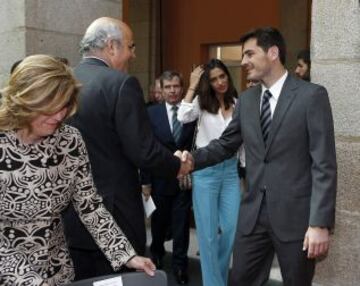 Iker Casillas a su llegada con Sara Carbonero.