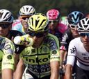 Alberto Contador se cayó sin consecuencias en la neutralizada