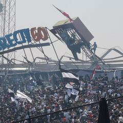 El crudo video del momento en que colapsó el techo del Monumental
