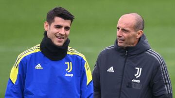 Morata y Allegri.