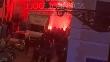 Imagenes de la batalla campal en las calles de Roma