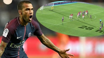 Alves lo hace nuevamente: París a sus pies con esta falta colosal