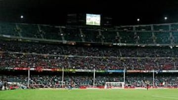 Aspecto del Camp Nou el pasado domingo