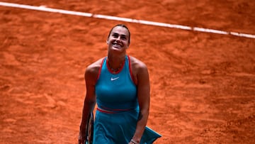 Aryna Sabalenka, contra Qinwen Zheng en Roland Garros.