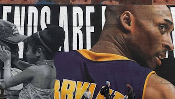 Mural en Los Ángeles en honor a Kobe Bryant y su hija Gianna.