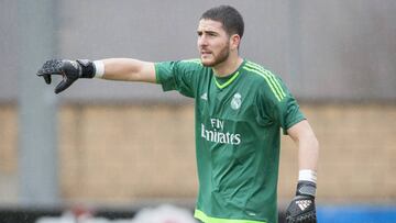 Carlos Abad, en un partido del Castilla contra el Amorebieta.