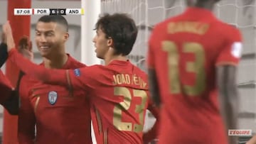 Cristiano ha 'apadrinado' a Joao Félix y se le nota: oigan su grito tras el gol de volea del atlético...