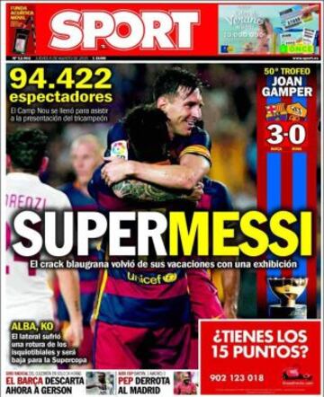 Portadas de la prensa deportiva