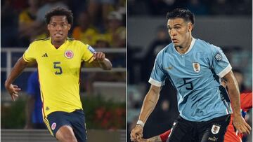 Wilmar Barrios y Manuel Ugarte, los dos mediocampistas de Colombia y Uruguay tendrán un interesante duelo en el Metropolitano.