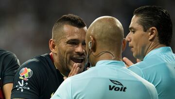 Action photo during the match Monterrey vs America, Corresponding Semifinal of the Cup MX Torneo Apertura 2017 Liga BBVA Bancomer the MX, at BBVA Bancomer Stadium.
Foto de accion durante el Partido Monterrey vs America, Correspondiente a la Semifinal del Torneo Copa MX Apertura 2017 de la Liga BBVA Bancomer MX, en el Estadio BBVA Bancomer, en la foto: Miguel Samudio America
15/11/2017/MEXSPORT/Jorge Martinez