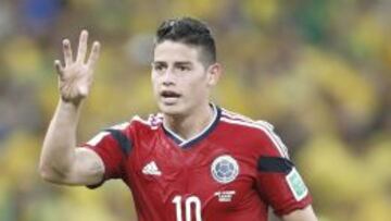 James Rodríguez, en un partido con la selección de Colombia.