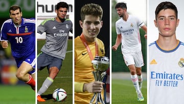 Zinedine Zidane y sus cuatro hijos: Enzo, Luca, Theo y Elyaz, todos ellos internacionales con las selecciones de Francia.