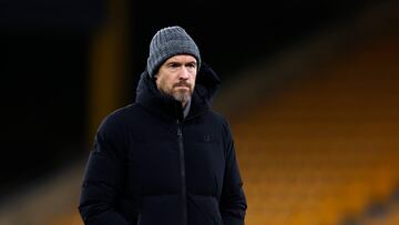 Soccer Football - Premier League - Wolverhampton Wanderers v Manchester United - Molineux Stadium, Wolverhampton, Britain - February 1, 2024 Manchester United manager Erik ten Hag before the match Action Images via Reuters/Jason Cairnduff NO USE WITH UNAUTHORIZED AUDIO, VIDEO, DATA, FIXTURE LISTS, CLUB/LEAGUE LOGOS OR 'LIVE' SERVICES. ONLINE IN-MATCH USE LIMITED TO 45 IMAGES, NO VIDEO EMULATION. NO USE IN BETTING, GAMES OR SINGLE CLUB/LEAGUE/PLAYER PUBLICATIONS.